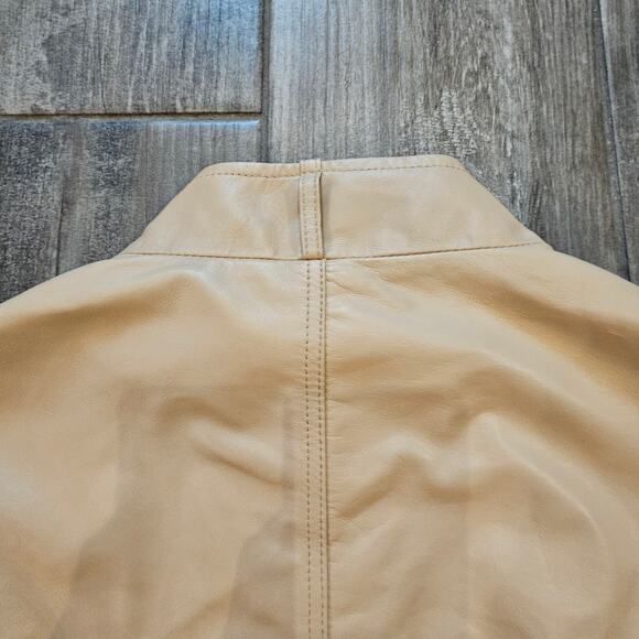 Bubish Revolve Jacket Womens Size S Savannah Lambskin Leather Zip Snap Caramel - Picture 14 of 16